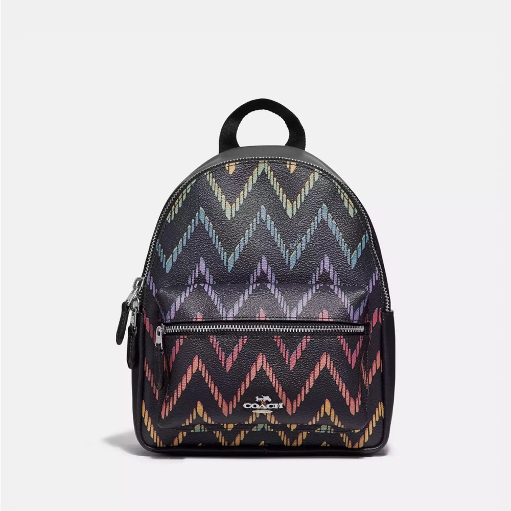 Coach Mini Charlie Backpack With Geo Chevron Print